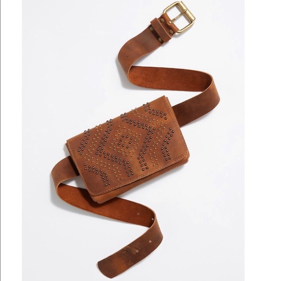 New Leatherock Wyatt Latitude Brown Belt Bag - Picture 2 of 7